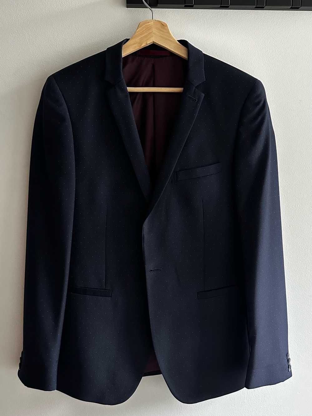 Topman Navy Dotted Sport Coat
